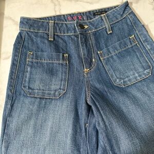 Lux Wide Leg Patch Pocket Denim Jeans